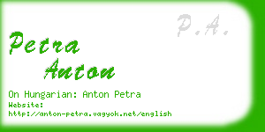 petra anton business card